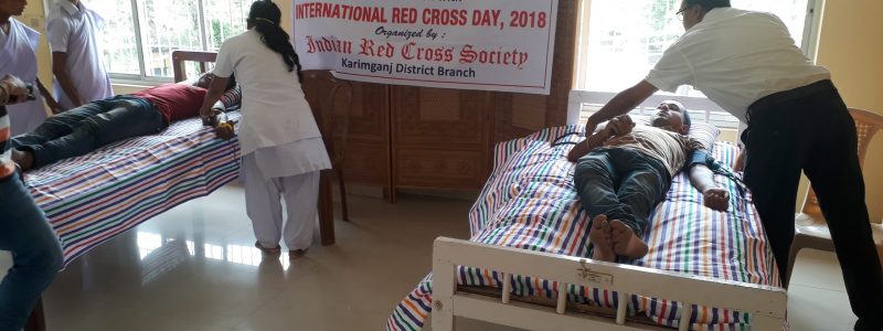 A View of Blood Donation Camp organized by the IRCS, Karimganj
